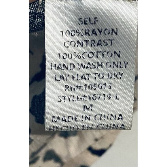 Savanna Jane Top Womens Medium Animal Print Floral Embroidered Flutter Sleeve - Picture 5 of 6